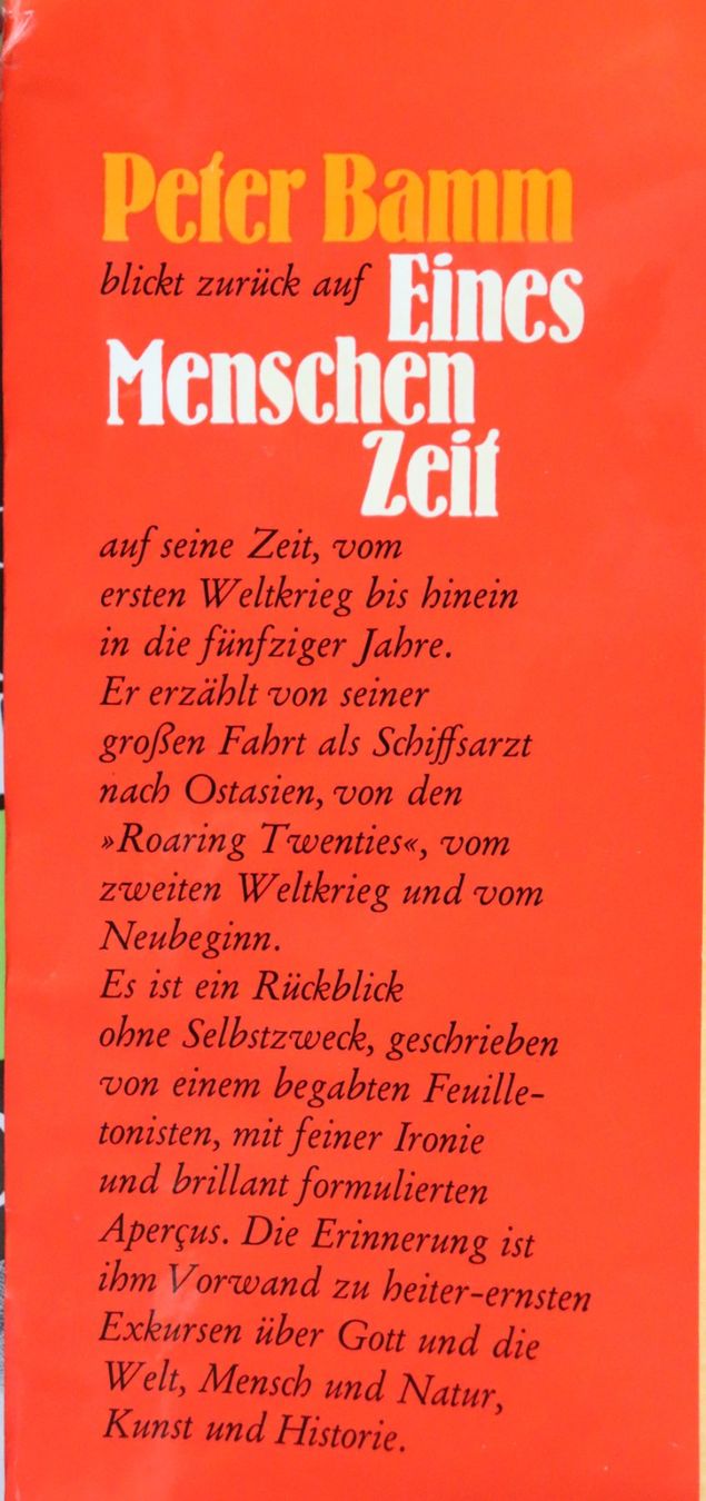 Bücher: Eines Menschen Zeit von Peter Bamm – Gebraucht aus Glattfelden von Vrenely 4