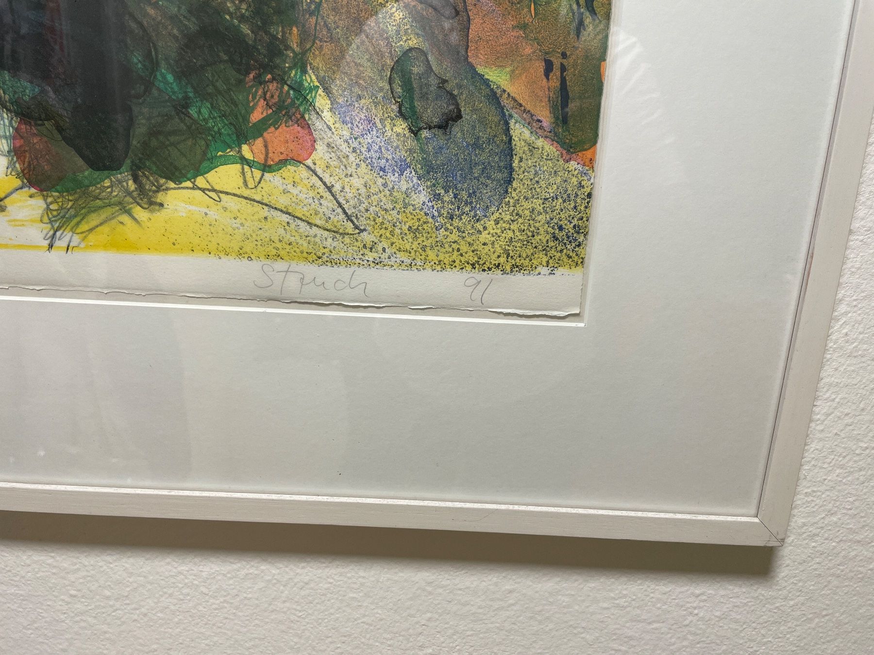 Dipinti: Abstrakte Kunst Lithographie gerahmt – Usato da Volketswil venduto da eris2015 2