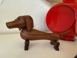 Hund Deko Holzfigur, klassischer MCM Stil