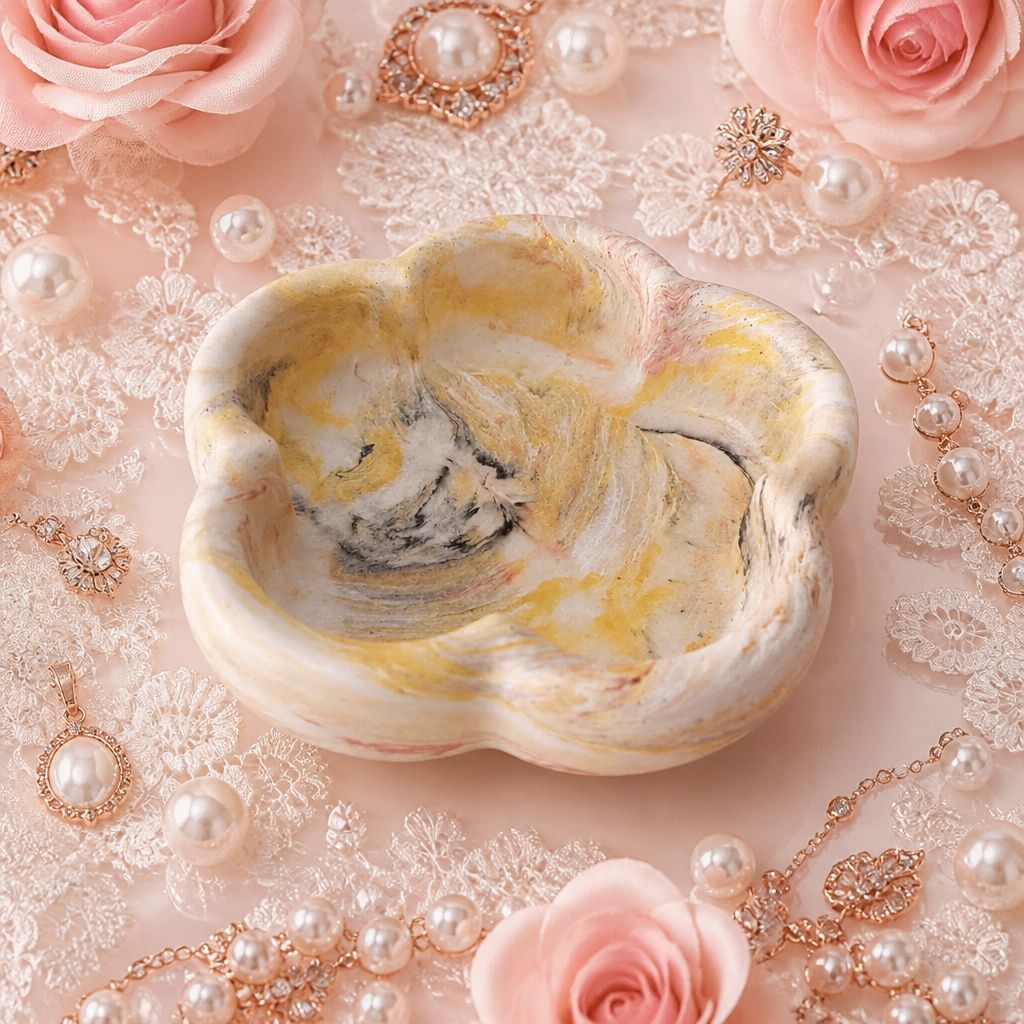 Sottobicchieri: Schale Blumenform Marmorierung Handmade – Nuovo e nell'imballaggio originale da Erlinsbach SO venduto da Inspirierend