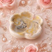 Schale Blumenform Marmorierung Handmade