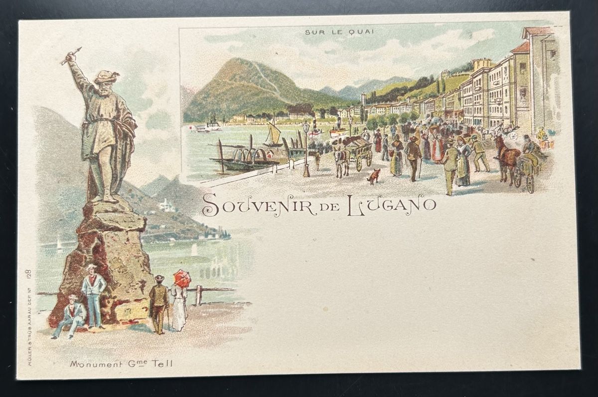 Cartoline postali: Souvenir de Lugano Litho  – Usato da Horw venduto da Tellbub