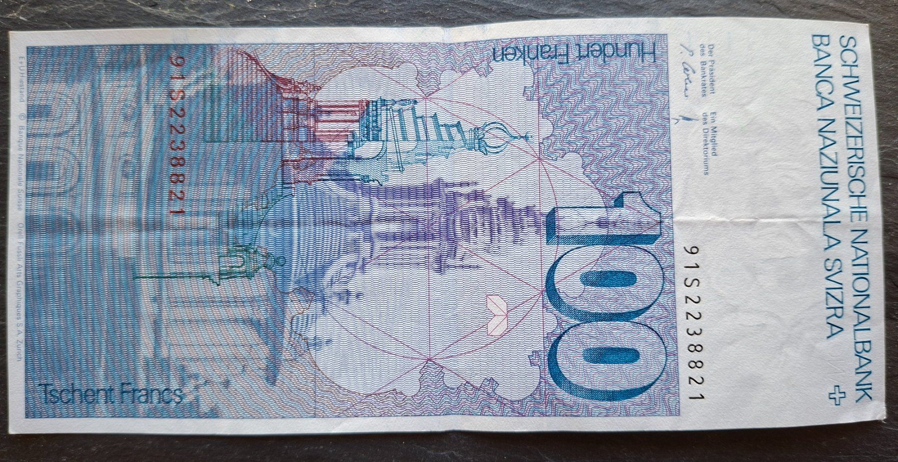 Billets de banque: Schweizer 100er Note –  Francesco Borromini – D'occasion à Muttenz par Skyealba 1