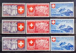 SUISSE 1939: Expo nationale, les séries de/fr/it, **