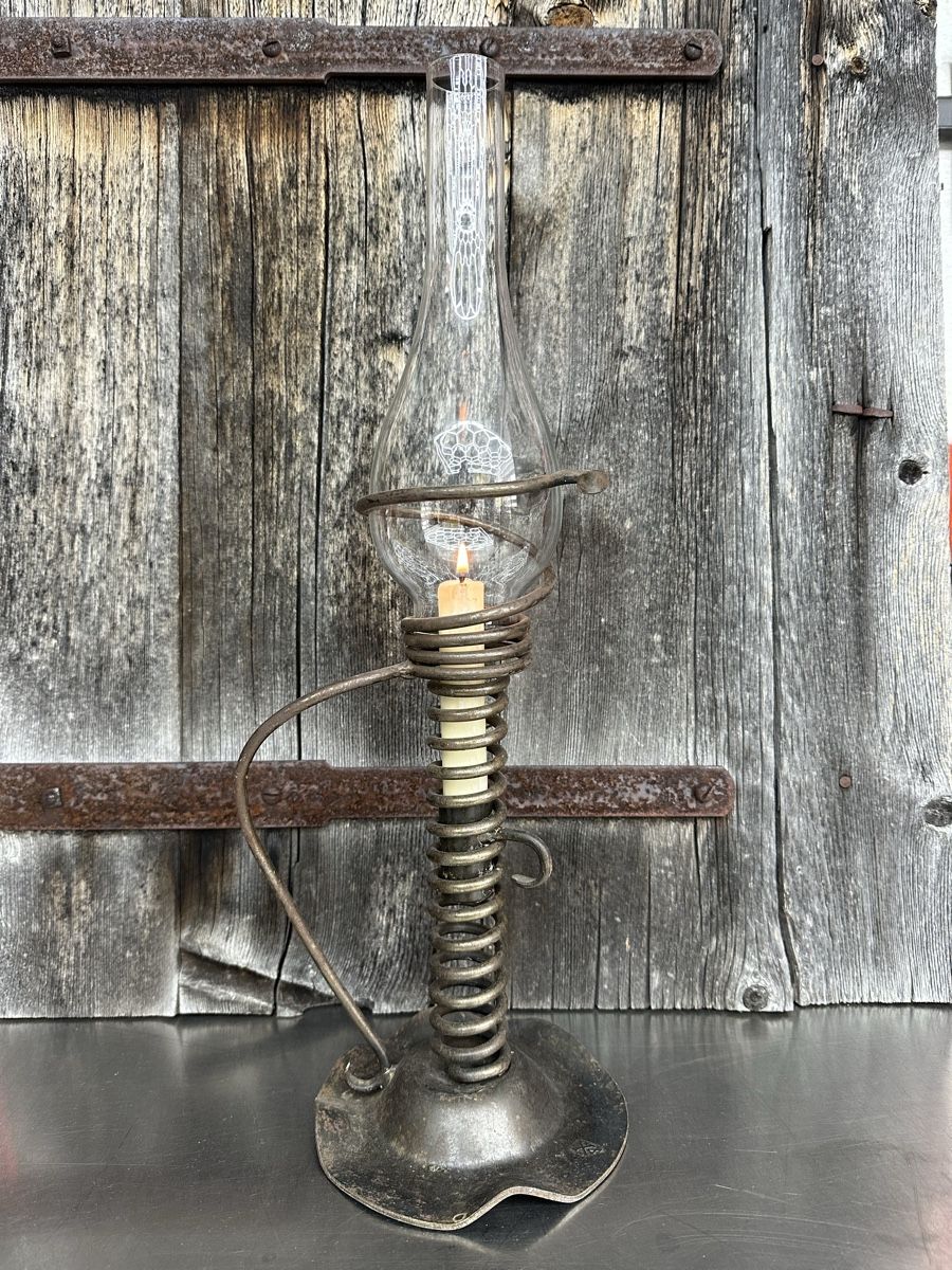 Kerzenständer: Rustikale Kerzenständer Lampe, Vintage, Metall – Gebraucht aus Schwende von weesli