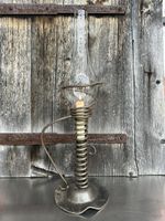 Rustikale Kerzenständer Lampe, Vintage, Metall