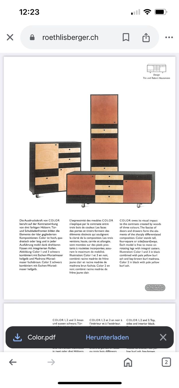 Röthlisberger Credenze: Designer Sideboard, Trix u. Robert Haussmann, Röthlisberger – Usato da Wald ZH venduto da mo-zart 9