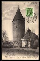AK Estavayer, Tour du Château, 1909