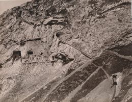 Fotografie antik Pilatusbahn mit Eselwand zur Urzeit!