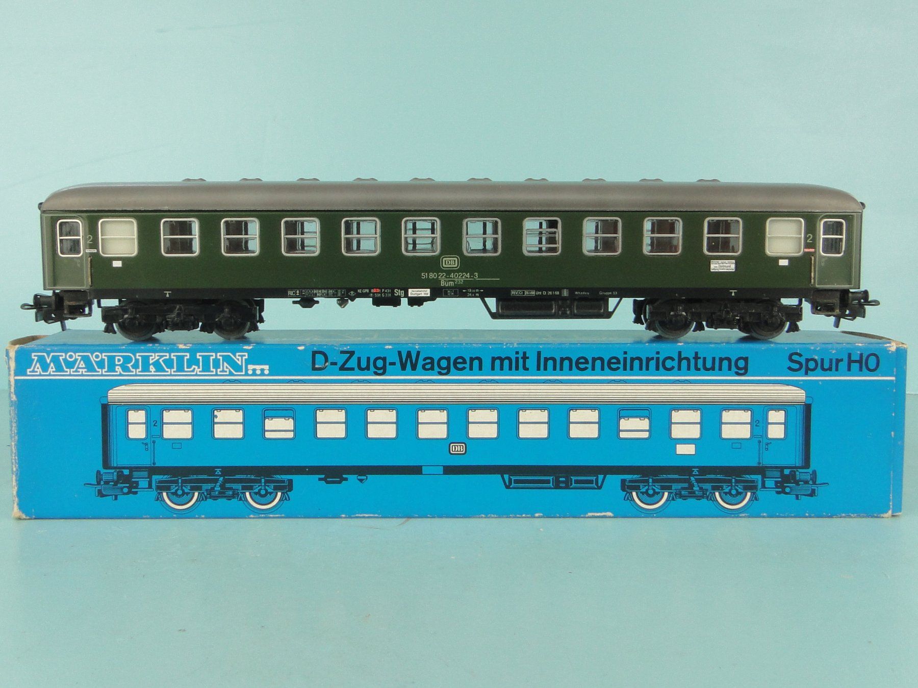 Märklin Modellini di ferrovie: Märklin 4052 DB 2 Kl.Wagen, Blech – Usato da Bülach venduto da cann11 2