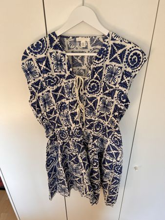 H&M Sommerkleid, Gr. M, blau-weiss gemustert, Top Zustand!