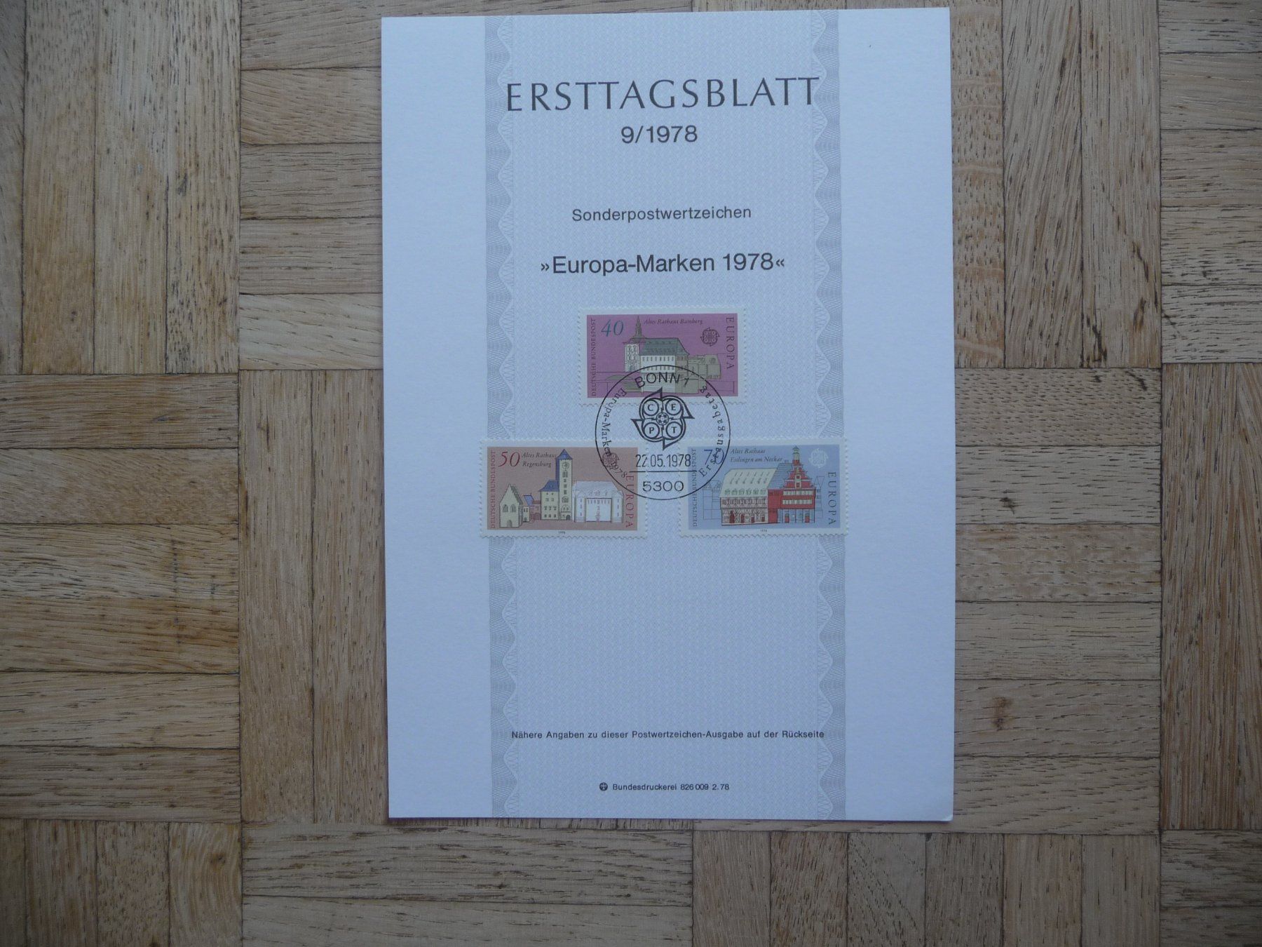 Tutti i francobolli: BRD, Ersttagsblätter 1978 ( 1 - 22 ) – Nuovo (secondo la descrizione) da Zürich venduto da Edje 2
