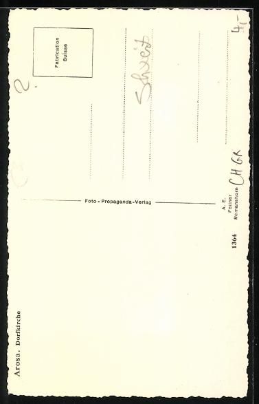 Cartes postales: AK Arosa, Dorfkirche im Winter – D'occasion à Berlin par bartko-reher 1