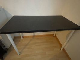 Schreibtisch schwarz Metall weiss gebraucht 120x60cm