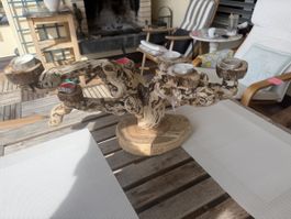 Kerzenständer aus Holz für 6 Teelichter