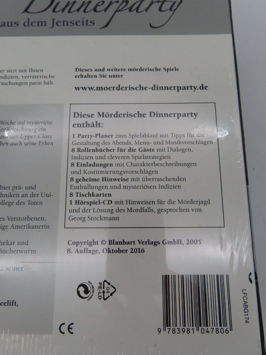 Giochi: Krimidinner Originalverpackt – Usato da Reinach BL venduto da WBZ-Flohmarkt 3