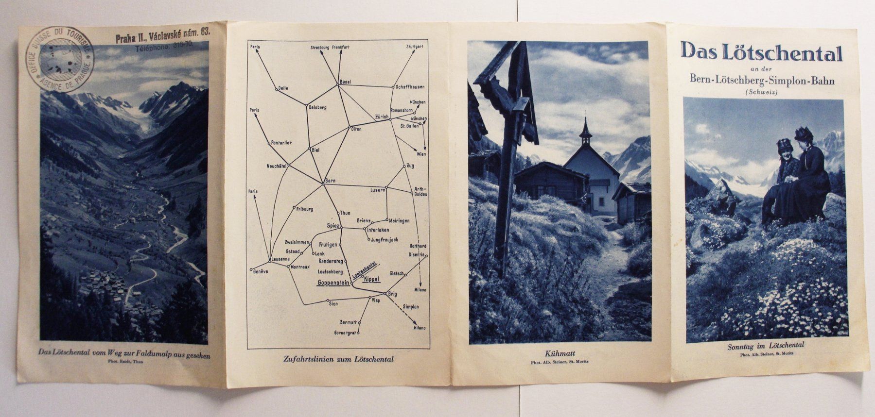 Documenti: DAS LÖTSCHENTAL A. D. BERN-LÖTSCHBERG-SIMPLON BAHN, ca. 1935 – Usato da St. Gallen venduto da modernetc 2