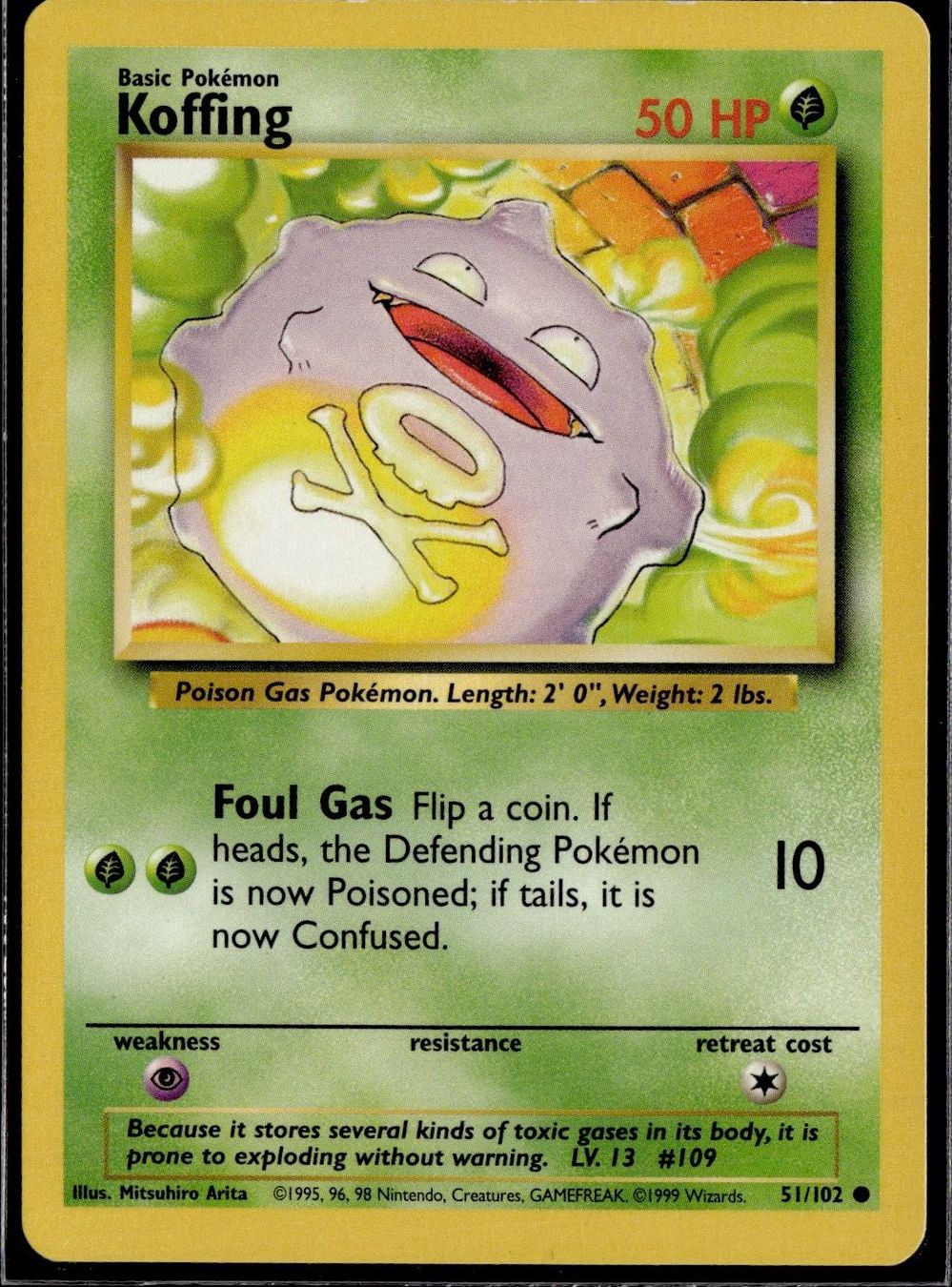 Pokémon Carte collezionabili: Koffing Base Set 51/102 Pokémon 1999 – Usato da Zürich venduto da pokemon_cards