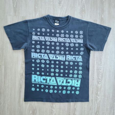 Vintage 90s RICTA Skate Shirt M Skateboard Wheels NHS Blue