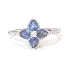 Saphirring 0.87ct. mit Diamanten, 750 Weissgold, 2190.-