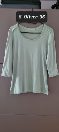 T-shirt S.Oliver vert olive, taille M/coton 100%