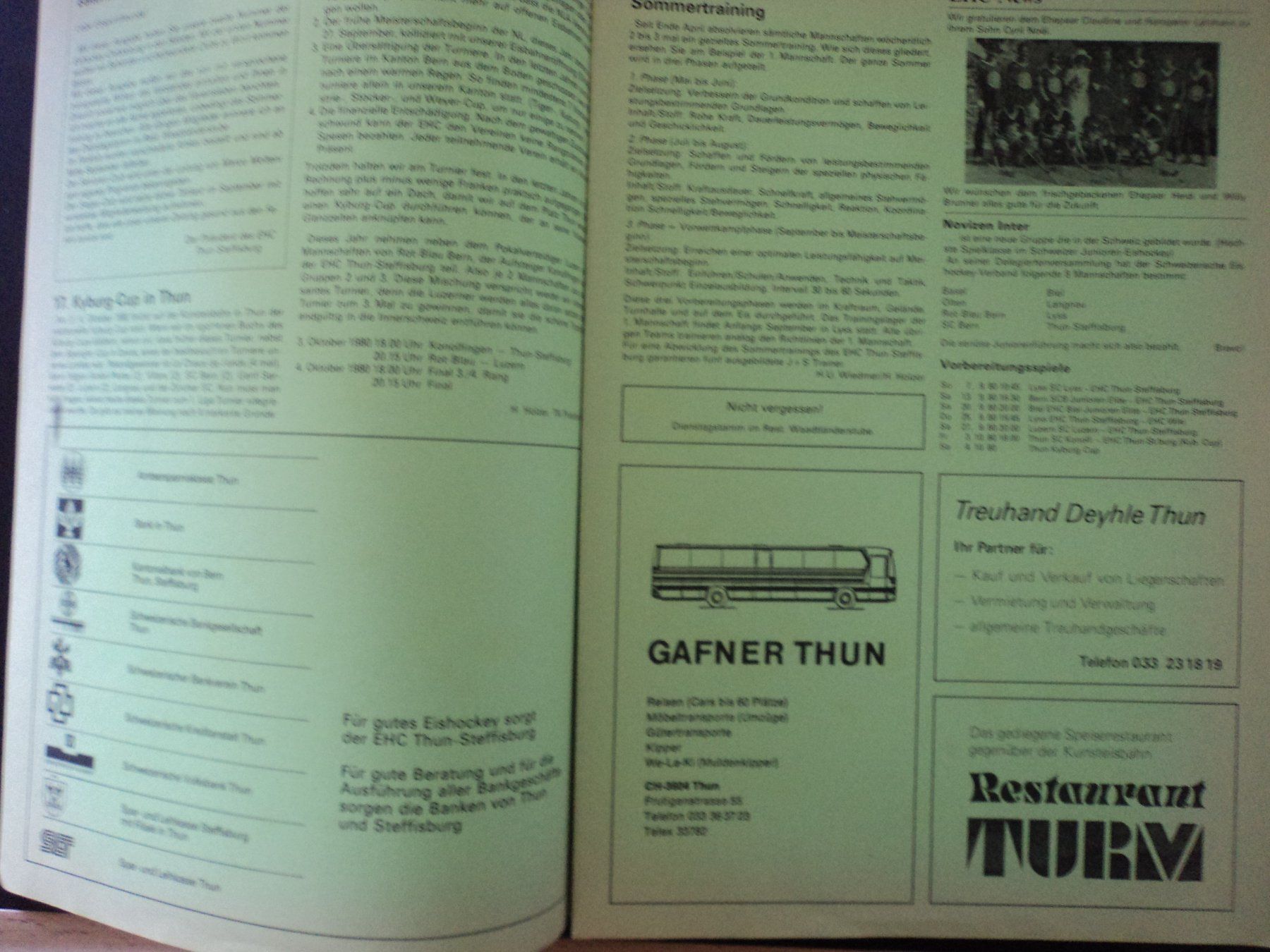 Documenti: Klub-Info EHC Thun-Steffisburg 1980 – Usato da Schwarzenburg venduto da modelCARama 1