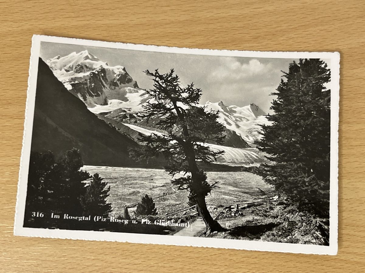 Ansichtskarten: Alte Ansichtskarte Rosegtal, Pontresina, Graubünden 54 – Gebraucht aus Hinwil von Chuan2
