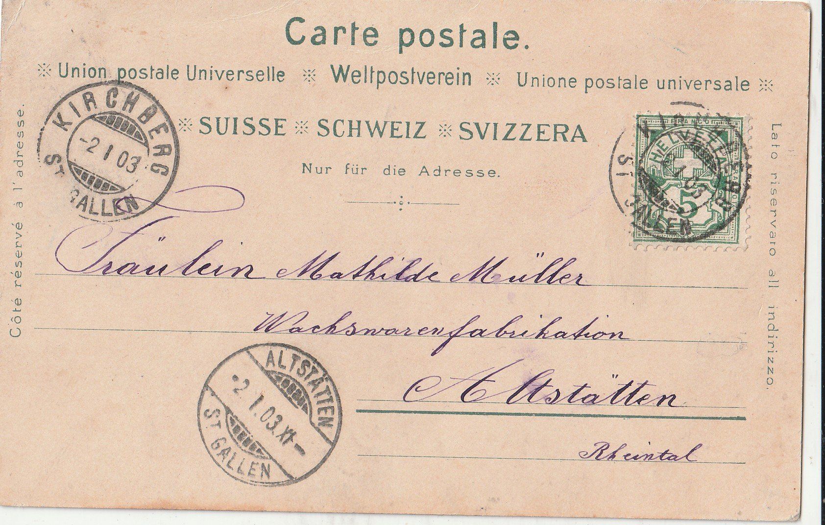 Cartoline postali: Alt Toggenburg – Usato da Lumbrein venduto da made02 1