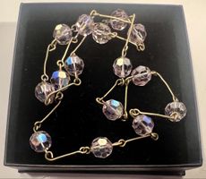 Collier vintage avec perles cristal de Bohême scintillantes