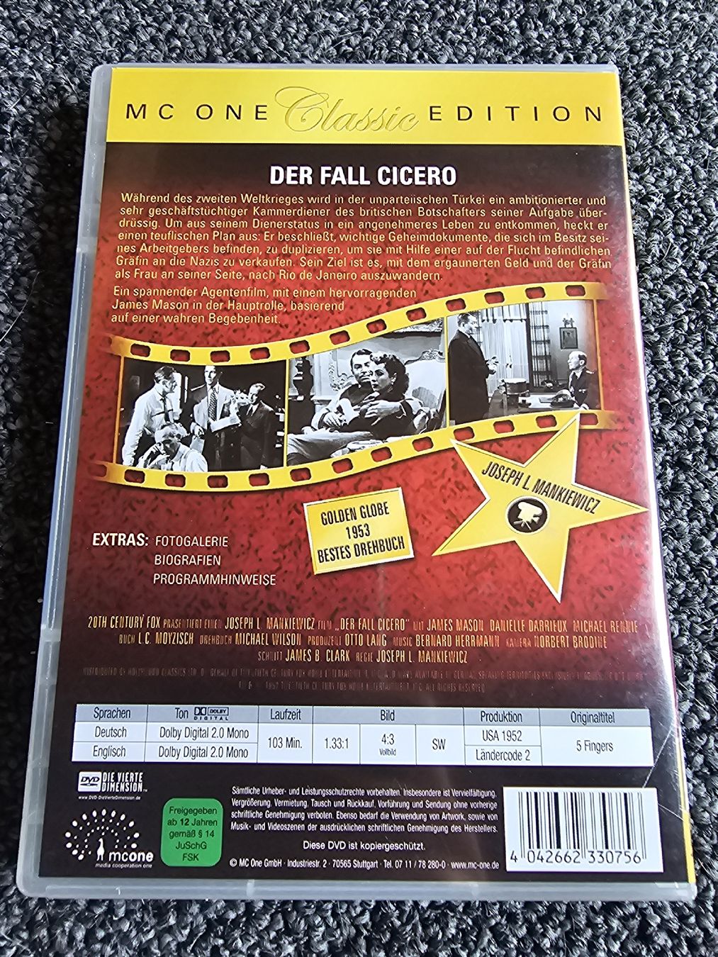 Tutti i DVDs: Der Fall Cicero DVD MC ONE Classic Edition(21999) – Usato da Ruswil venduto da jan_bxl5 1