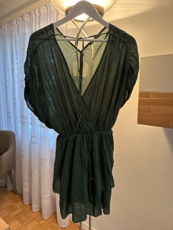 Damen Kleid dunkelgrün Grösse XS leicht Stoff 
