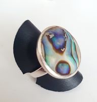 Ring Silber mit Abalone Grösse 17.8 mm 925 Silber