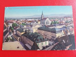 Basel mit Stadttheater und Elisabethenkirche 1915 //Feldpost