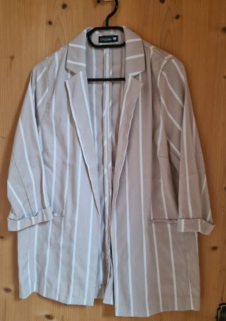 Chicoree Sommerblazer, Beige/Weiss gestreift, Grösse M