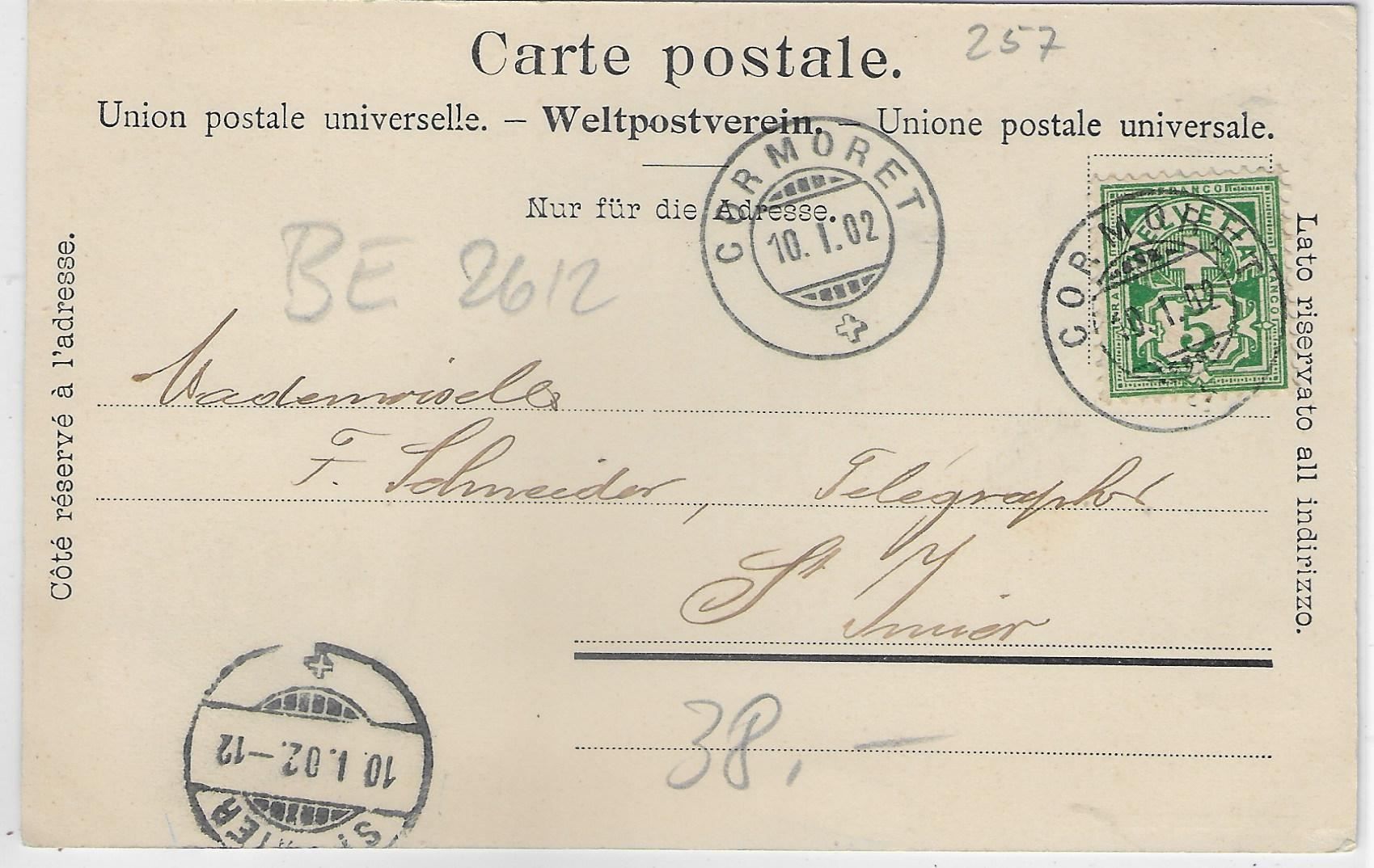 Cartoline postali: Cormoret - Vue generale 1902 – Antico da Ettingen venduto da Kartenplanet 1