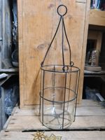 Hänge Windlicht/Kerzenglas im Metallhalter  H19/37,Ø12.5cm