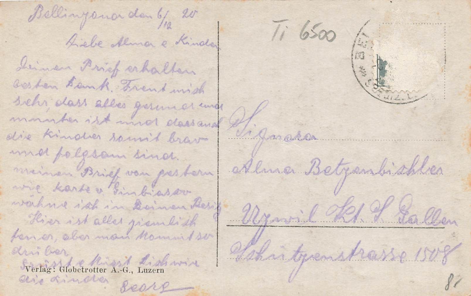 Cartoline postali: Bellinzona nord castello uri – Usato da Biasca venduto da Blenio71 1