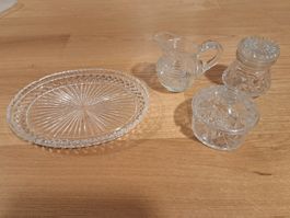 Glas Zuckerdose Milchkanne
