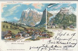 AK  Grindelwald mi Wetterhorn und Restaurant Bären 1899