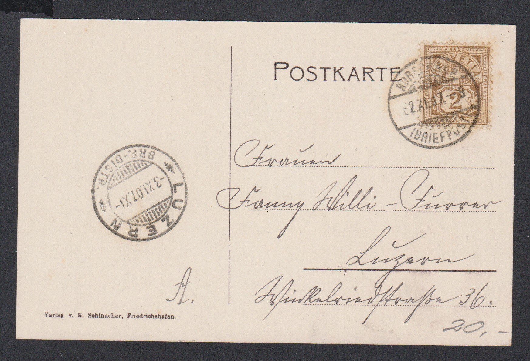 Cartoline postali: Graf Zeppelin's Luftschiff   :   alte Ansichtskarte von 1907 – Usato da Vitznau venduto da Ropaku 1