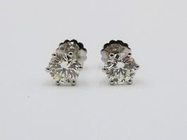 SOLITÄR DIAMANT OHRSTECKER IN 750 WEISSGOLD