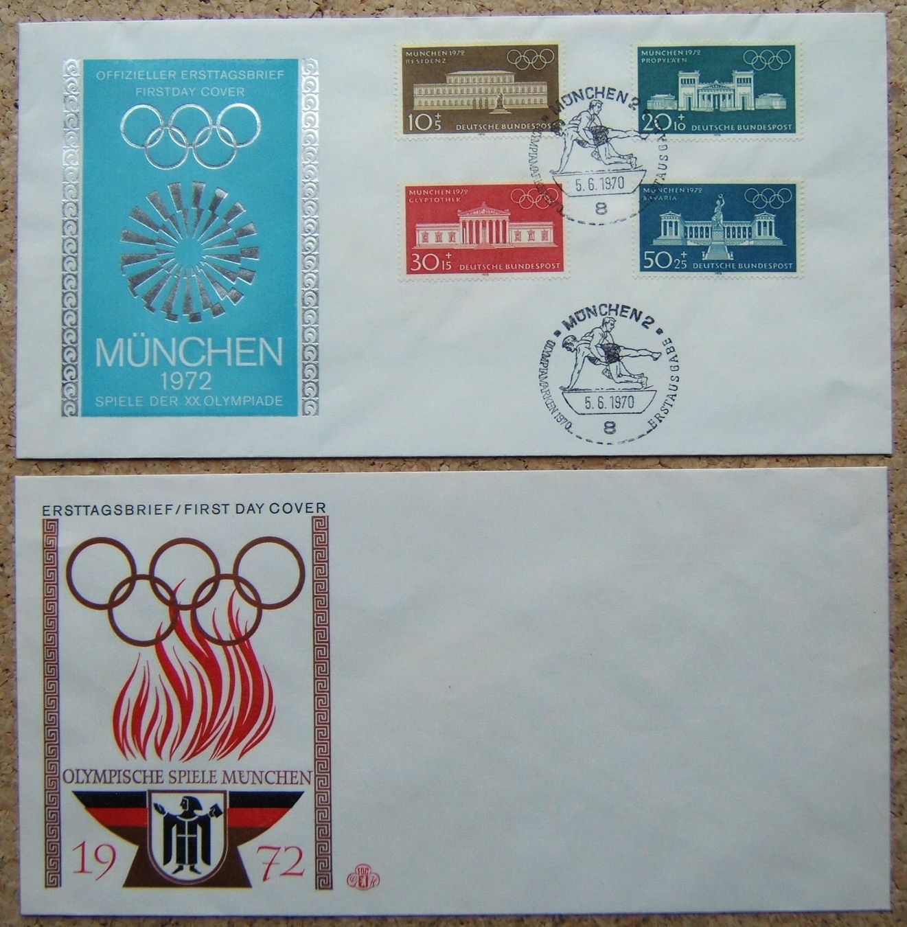 Tutti i francobolli: 2 FDC MÜNCHEN OLYMPISCHE SPIELE 1972 – Usato da Brunnen venduto da Nonne04