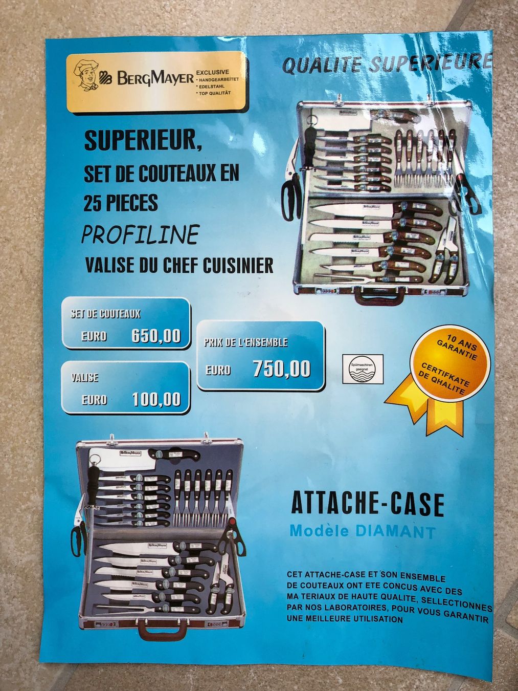 Coltelli: Mallette de couteaux de cuisine – Usato da Estavayer-Gibloux venduto da but_zfc7 5