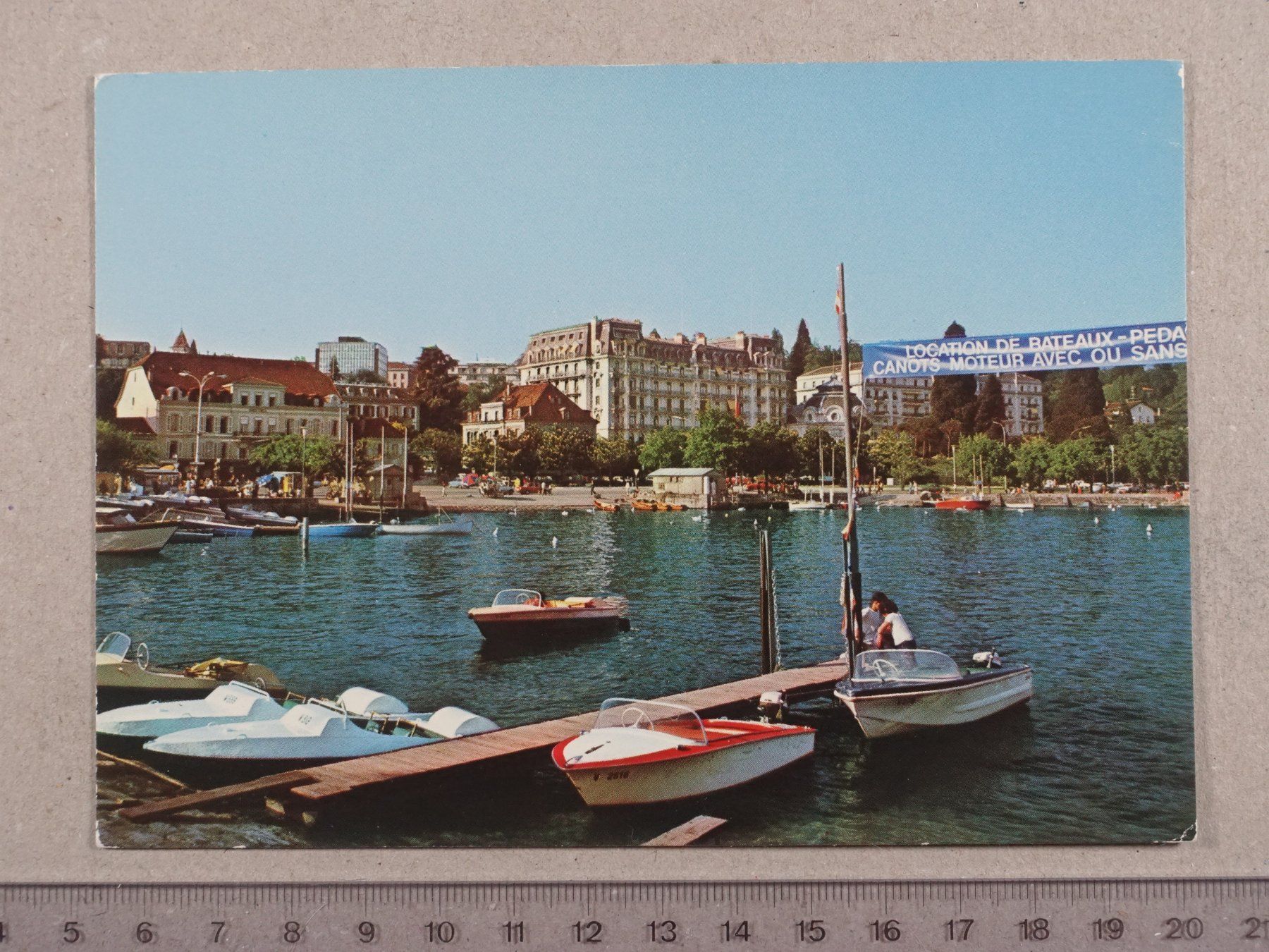 Cartoline postali: Lausanne Ouchy, Boot, Schiff, 1979 – Usato da Lenzburg venduto da fh1