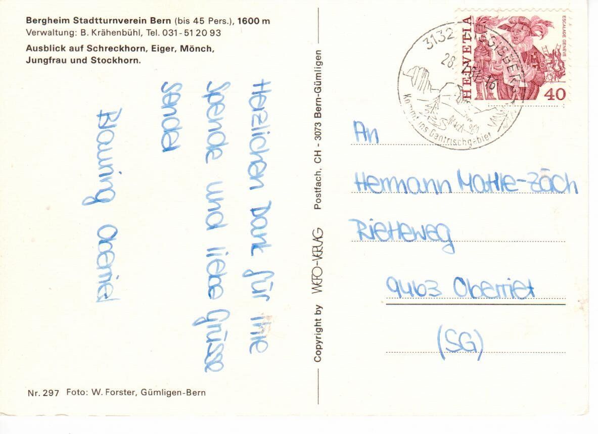 Cartoline postali: Bergheim Stadtturnverein Bern – Usato da Wolhusen venduto da Curver9 1