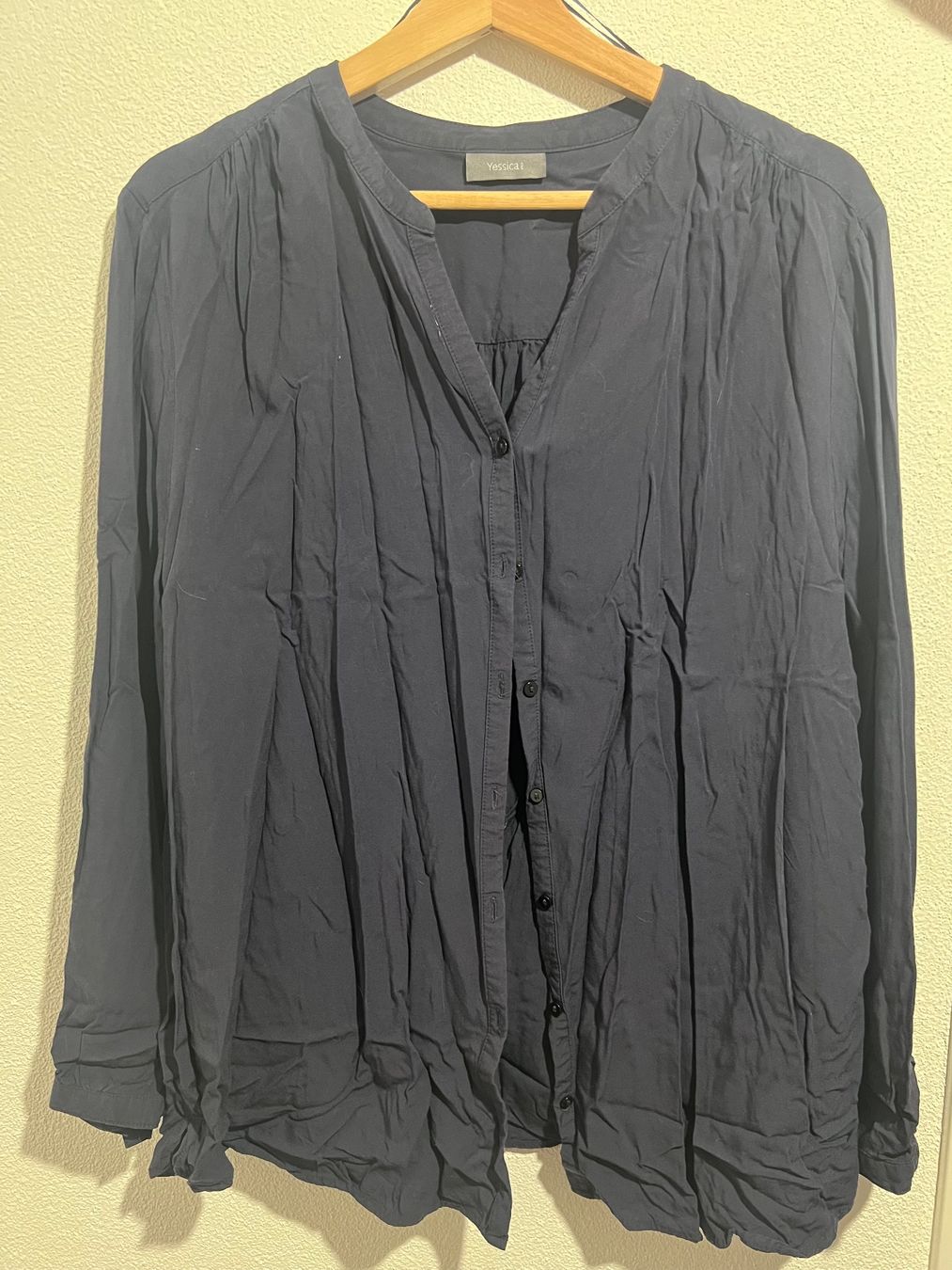 C&A Camicette: Dunkelblaue Hemdbluse Damen Langarm Gr. 50 – Usato da Uster venduto da Av_rtw6