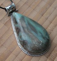 ♥ XXL ANHÄNGER / LARIMAR - ATLANTIS STEIN - archaisch ♥