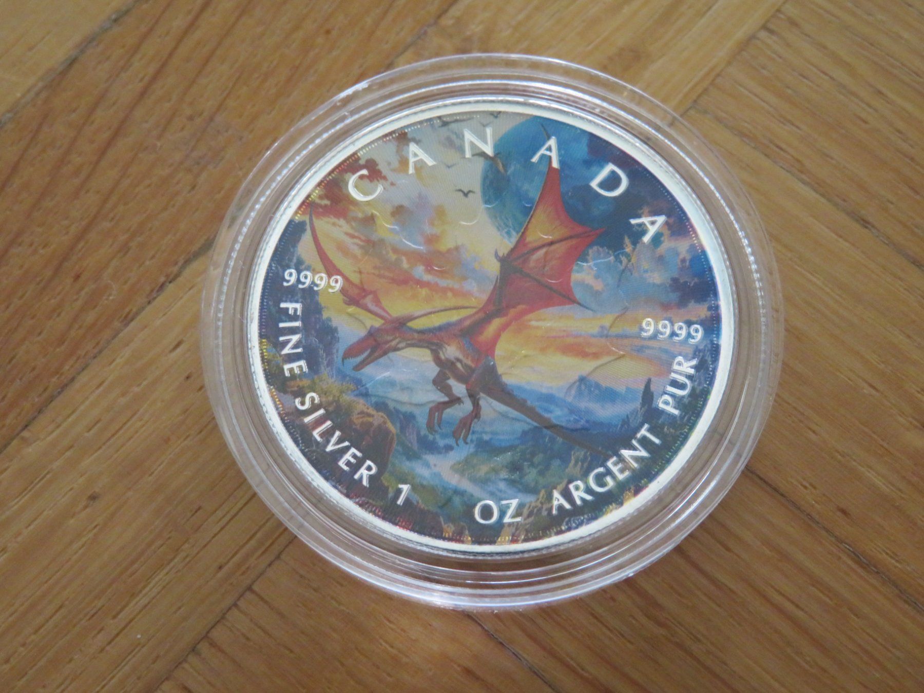 Tutti le monete: Dinosaur Pterodactyl Maple Leaf 2024 /1 OZ SILBER-COLOR EDIT – Nuovo (secondo la descrizione) da Wetzikon ZH venduto da Nicki6 3