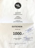 2nd Skin Gutschein, Wert CHF 1000.-, gültig bis 31.12.2026