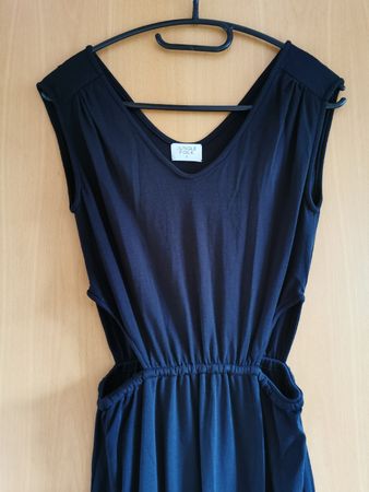 Schwarzes Sommerkleid Jungle Folk Gr. S Cut-Outs luftig